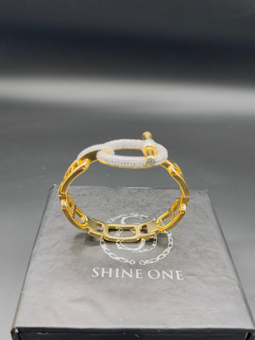 18k Gold Serpentine Diamantés Bracelet