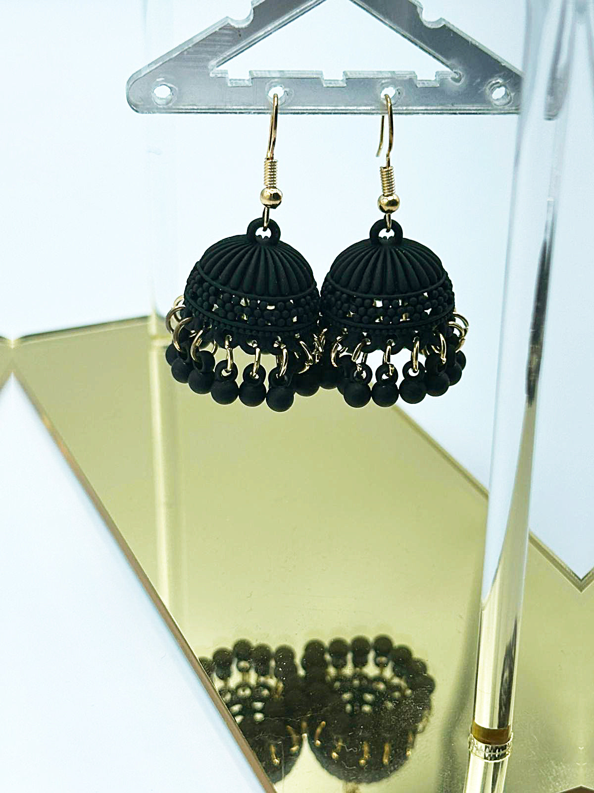 Black Traditional Fancy Earrings for Girls Ideal for Party and Events