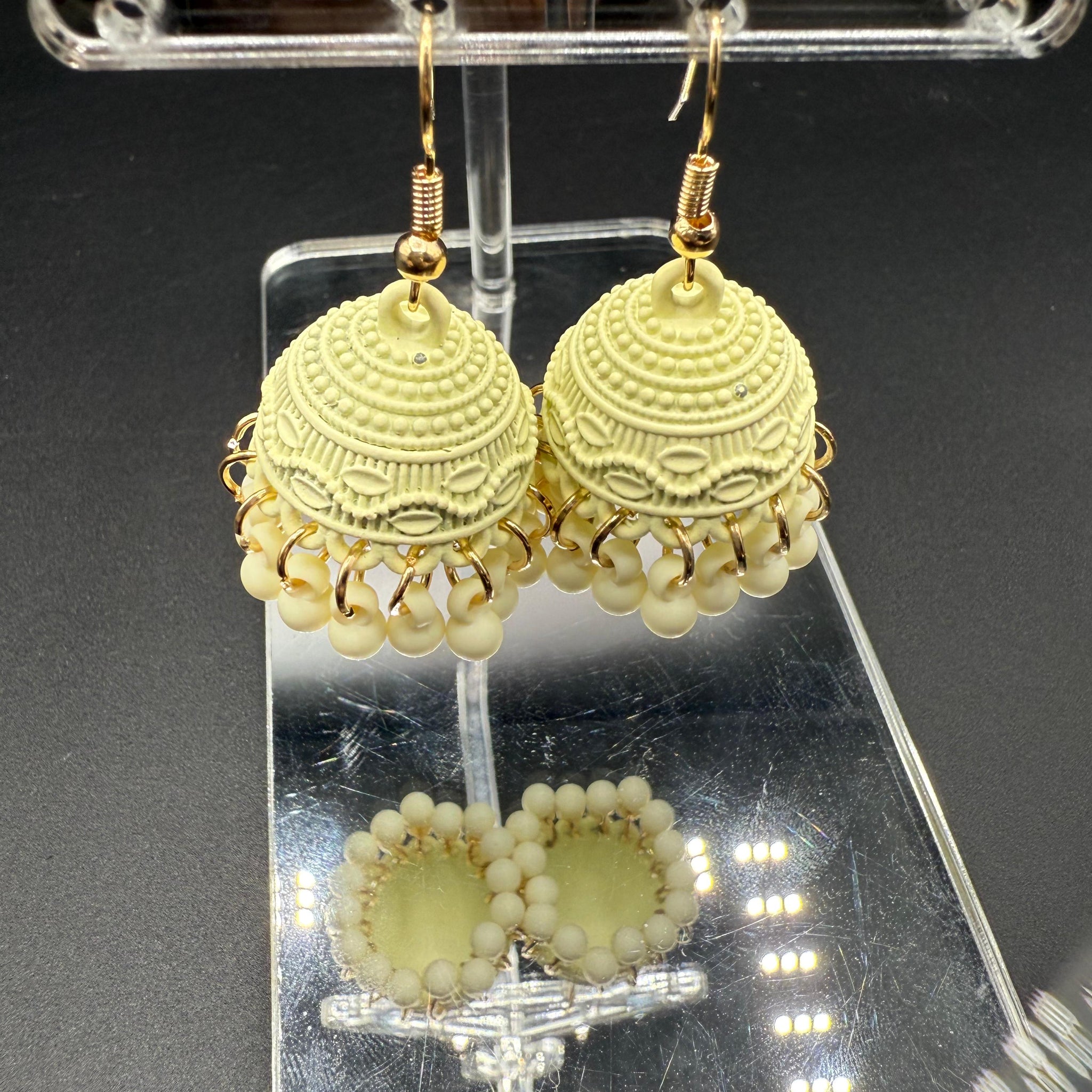 Matte Off White Jhumki
