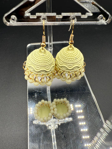 Matte Off White Jhumki