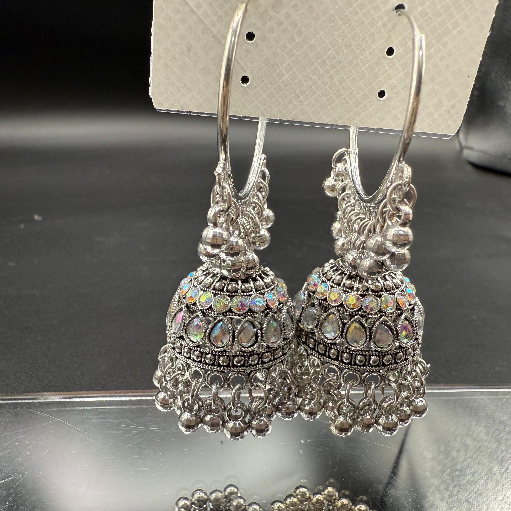 Silver Traditional Embellish Baali Jhumka
