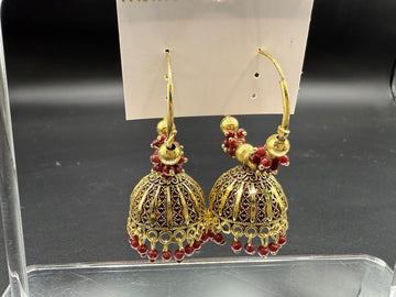 Maroon Embellish Traditional Baali Jhumka
