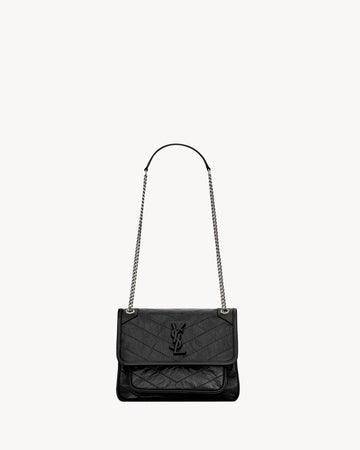 YSL NIKI MEDIUM IN VINTAGE LEATHER BLACK